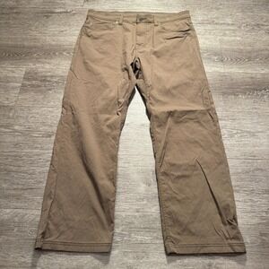 Prana Pants Mens 36 Beige Hiking Nylon Stretch Quick Dry Outdoor Climbing 36x29